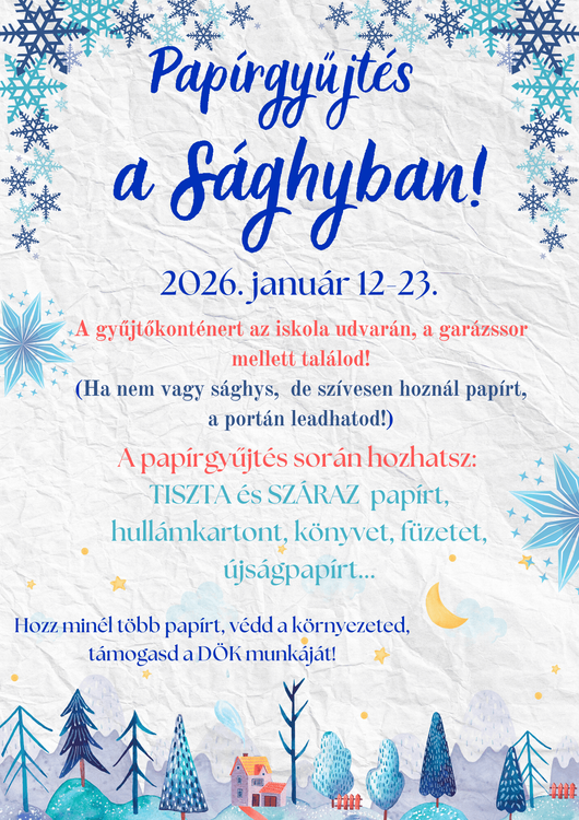 Papírgyűjtés a Sághyban!